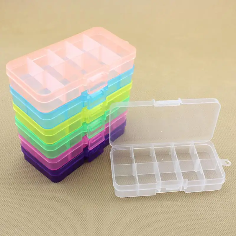 

Transparent Plastic Storage Jewelry Box Compartment Adjustable Container For Beads Earring Jewelry Rectangle Organizer Box Case