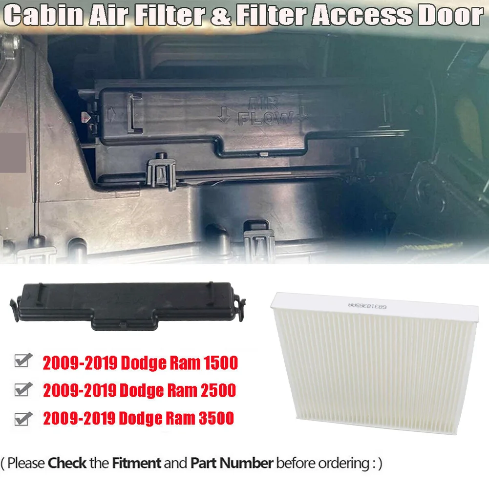 

Cabin Air Filter A/C Filter Door Cover Replacement For Dodge Ram 1500 2500 3500 Jeep Chrysler 68406048AA/68318365AA/68052292AA