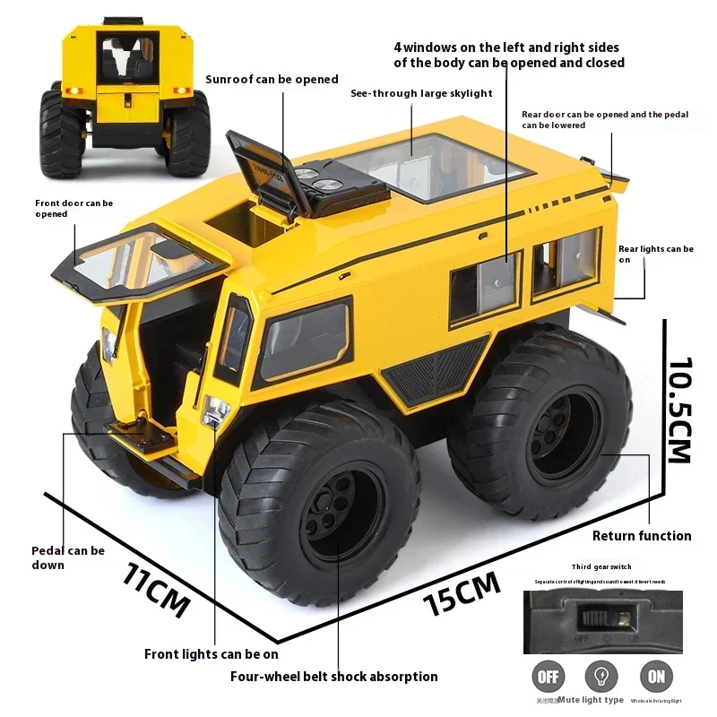 1:24 Російський Sherp All Terrain Off Road Vehicle Alloy Metal Diecast Model Car Звук і світло Колекція хобі