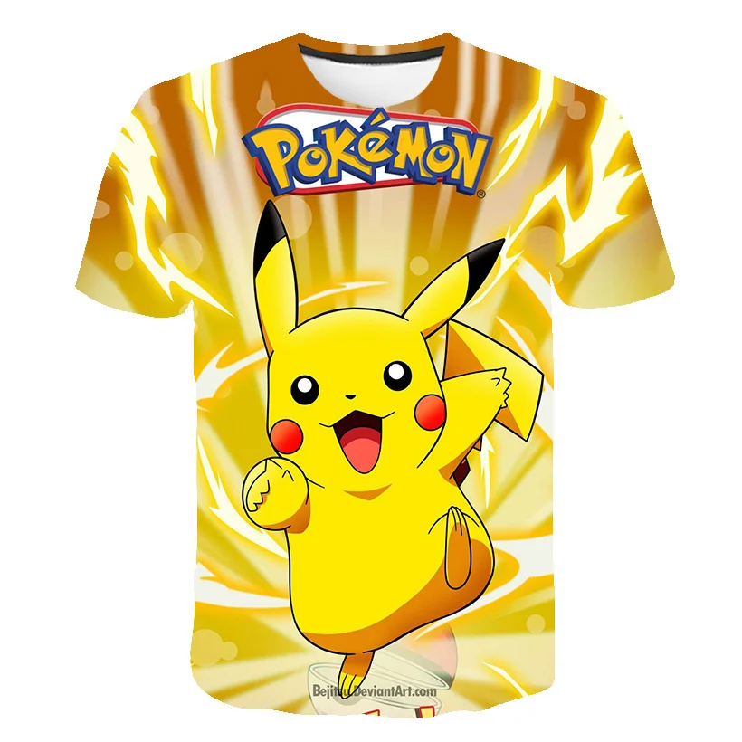 

Comic Pokemon 3D Print T Shirt Baby Cartoon Short Sleeve Children T-Shirts 2022 Summer Kids Girls Tops Toddle Clothes 4-14Years