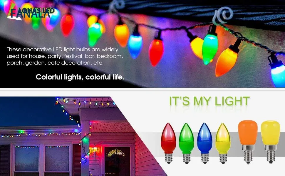 E12 Small Night LED Light Bulbs Candelabra Soft White 3000K 1W Lamp 120V Chandelier Lighting for Sleeping Halloween Salt 6PACK