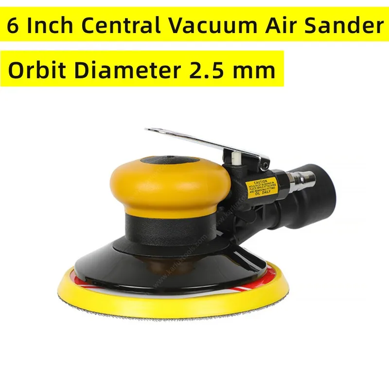 6 Inch(150mm) Eccentric 2.5mm Central Vacuum Sanding Machine Air Orbital Sander Grinder Pneumatic Automotive/Wood Polishing Tool