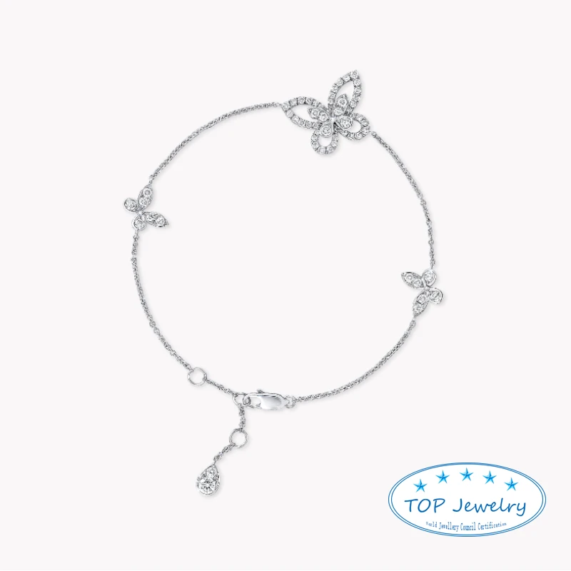 

England luxury brand jewelry High Quality 925 Sterling Silver Classic Butterfly bracelet For Women