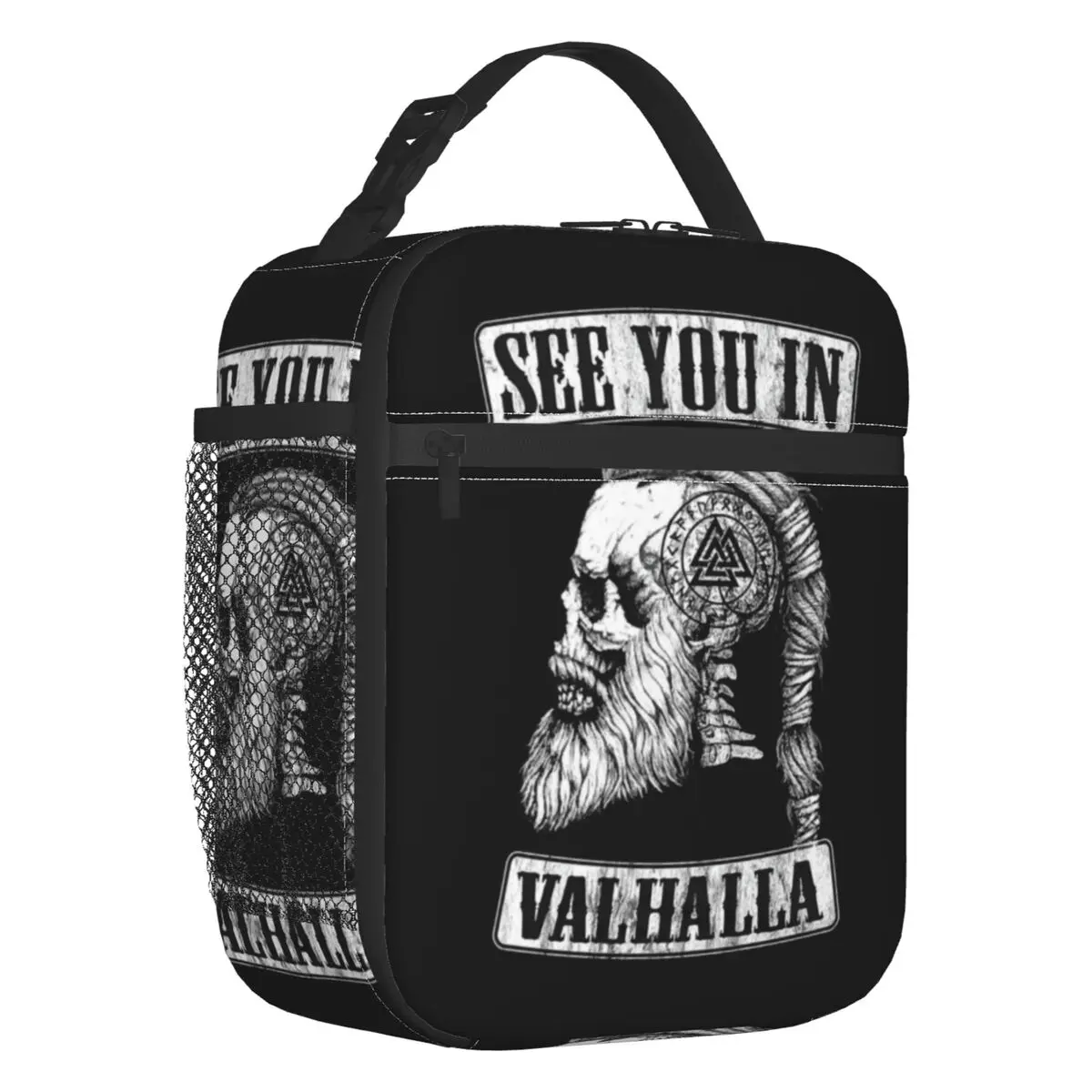 

See You In Valhalla Skull Viking Lunch Boxes Leakproof Norse Odin Ragnar Warrior Cooler Thermal Food Insulated Lunch Bag