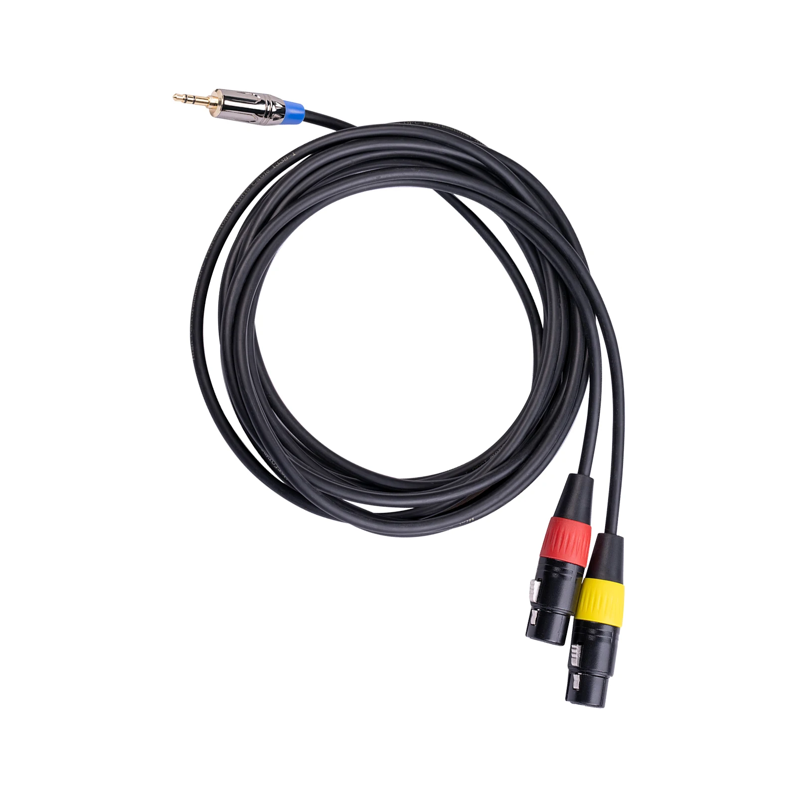 

1/8in Female Audio Cable Double XLR Female Y-splitter Cord To 3.5mm TRS Mini Cable 3m/118.11in Stereo Male To Dual XLR