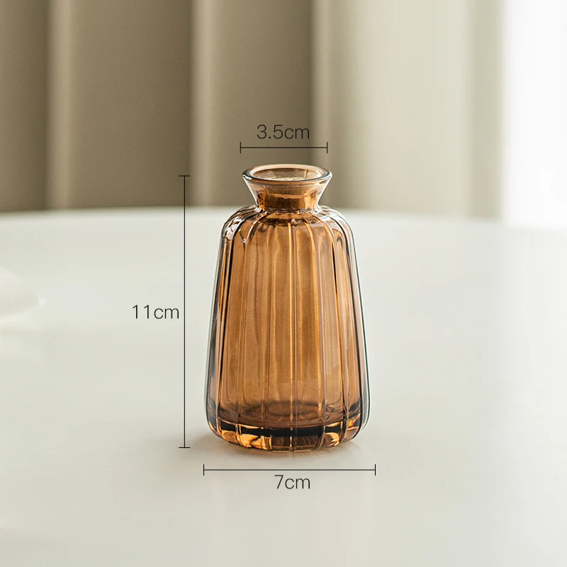 

Простая стеклянная мини-ваза, прозрачный водный орнамент, Цветочная композиция, маленький Рельефный цветочный сосуд