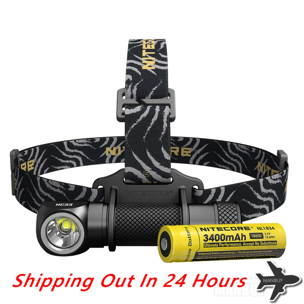 Free Shipping NITECORE HC33 1800Lumen Headlamp 18650 Rechargeable Battery Headlight Waterproof Flashlight Outdoor Camping Hiking