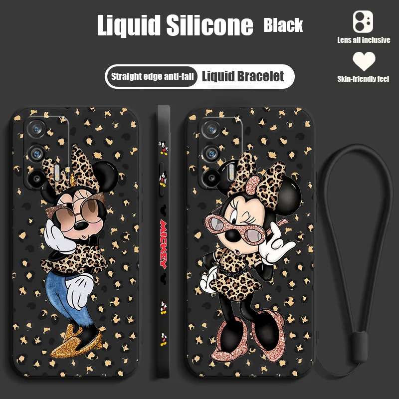 

Minnie Leopard Print Phone Case For OPPO Realme 9i 8i 8 7i 6i 6s 5i C21 C17 C11 C2 Pro Plus Liquid Left Rope Cover