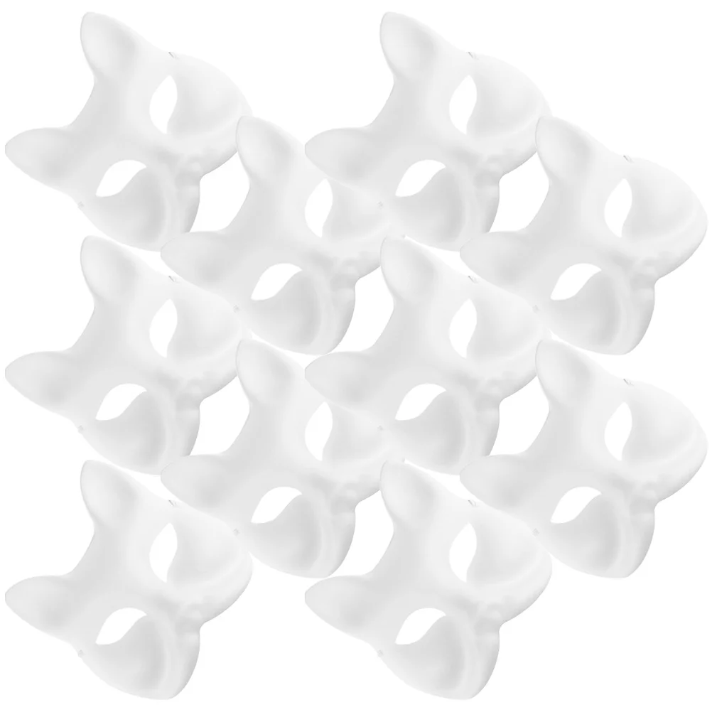 

10pcs Halloween Fox Mask Blank Masquerade Cosplay Paintable Blank Dress Up Masks