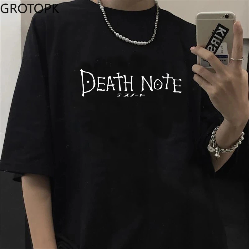 

Футболка мужская с японским аниме «Death Note», милый мультяшный рисунок, отбеливающая футболка Ichigo, графические тройники, летние топы для манги, унисекс