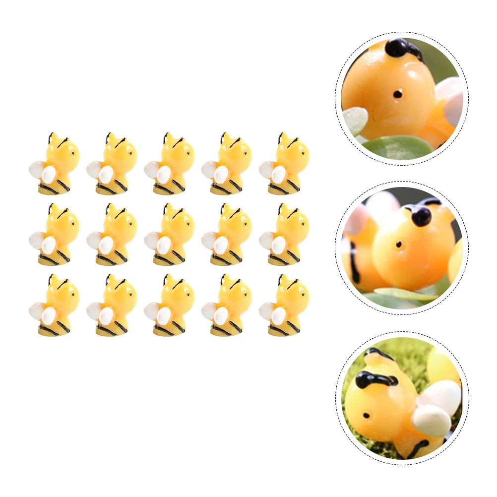 

15pcs Mini Adorable Bees Ornaments Resin Miniature Decoration