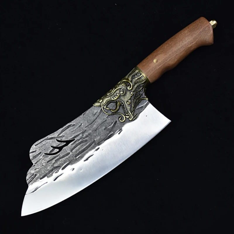 

Longquan Kitchen Knives Handmade Forged 8.5 Inch Sharp Butcher Slicing Cleaver Knife For Cutting Vegetables Meat Cooking Tools