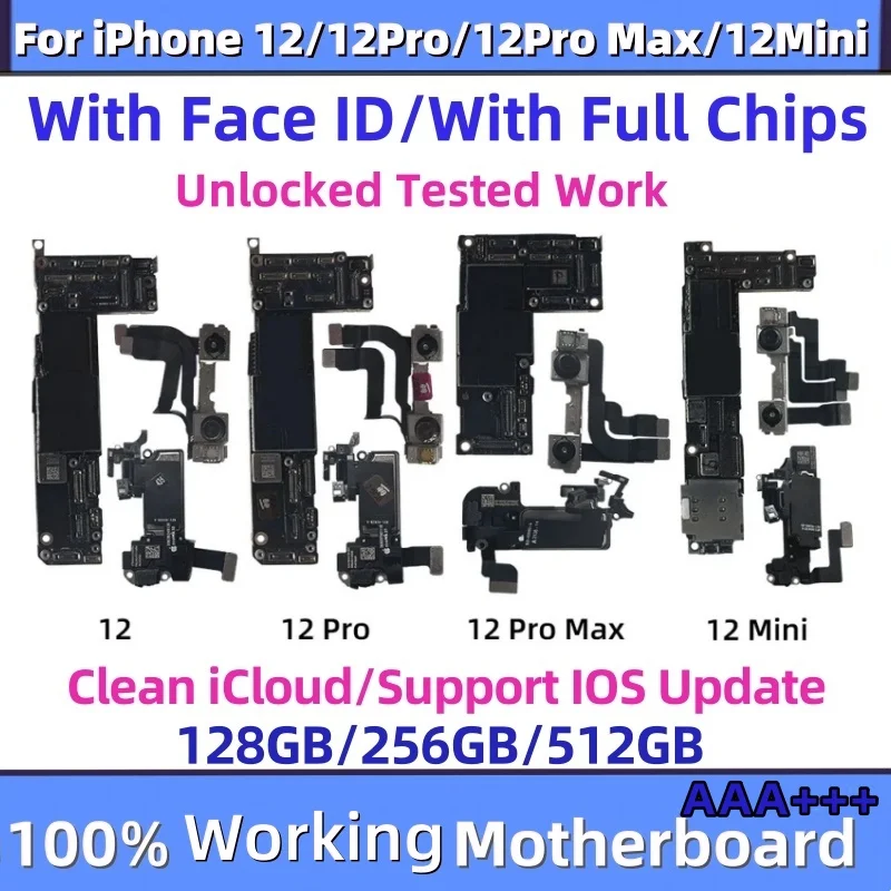 Протестирована И Разблокированная Мини-материнская Плата Для Iphone 12 Clean Icloud С Face Id