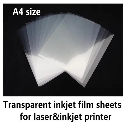 Прозрачные пленочные листы формата А4 100% для струйного и лазерного принтера