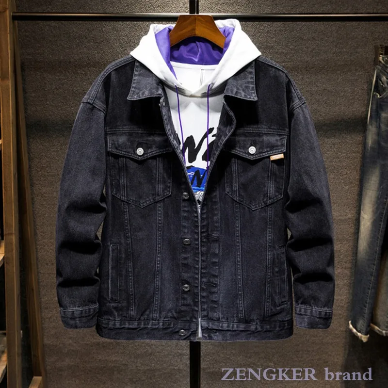 Осенняя джинсовая куртка Мужская оверсайз молодежная Студенческая модная