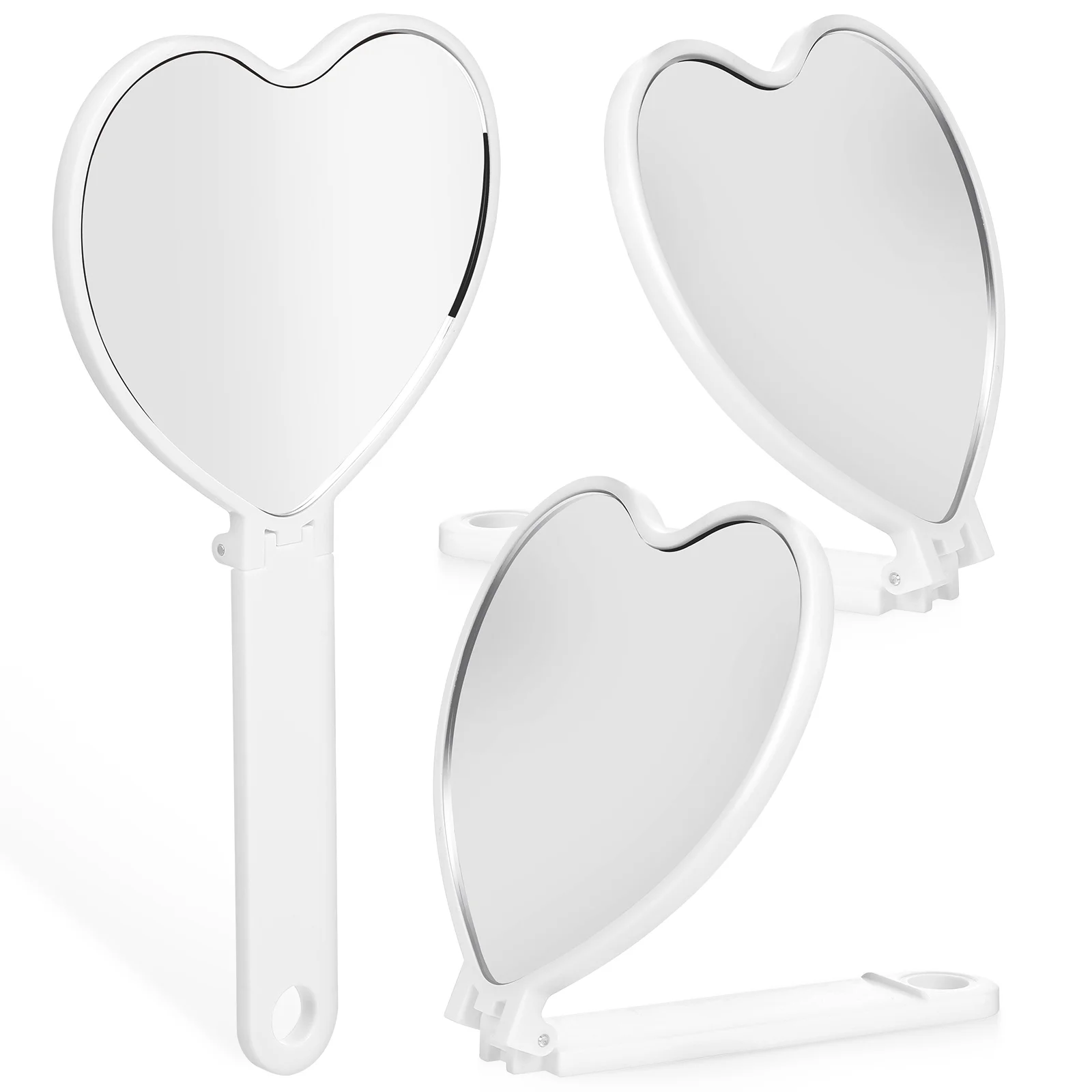

Mirror Mirrors Makeup Hand Heart Handheld Portable Handleshapedfoldable Travel Tabletop Held Desk Desktop Accessories Pocket