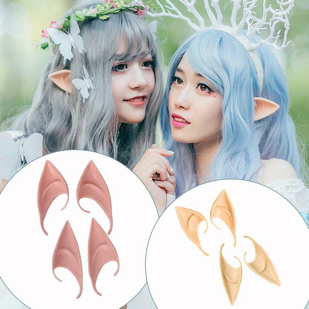 

1 Pair Halloween Elf Ear Party Props, Cosplay Fairy Pixie Ears, Non-Piercing Cartilage Ear Clip