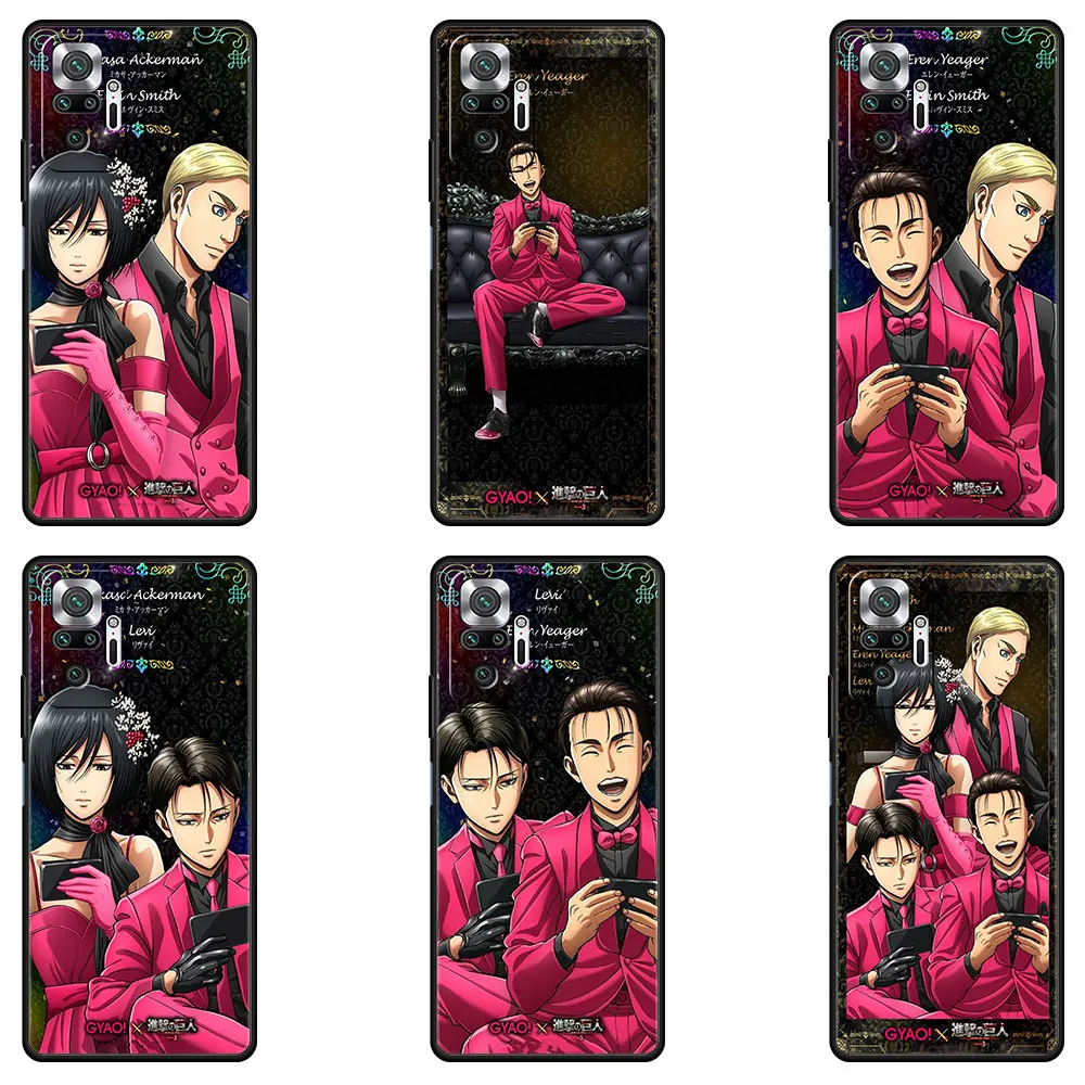 

for Xiaomi redmi note 11 10 9 pro 11T Case 9 9C 9A 8 K40 Funda Note 8pro 7 9S 9T Cover Titans Attack Character Full Dress Capa