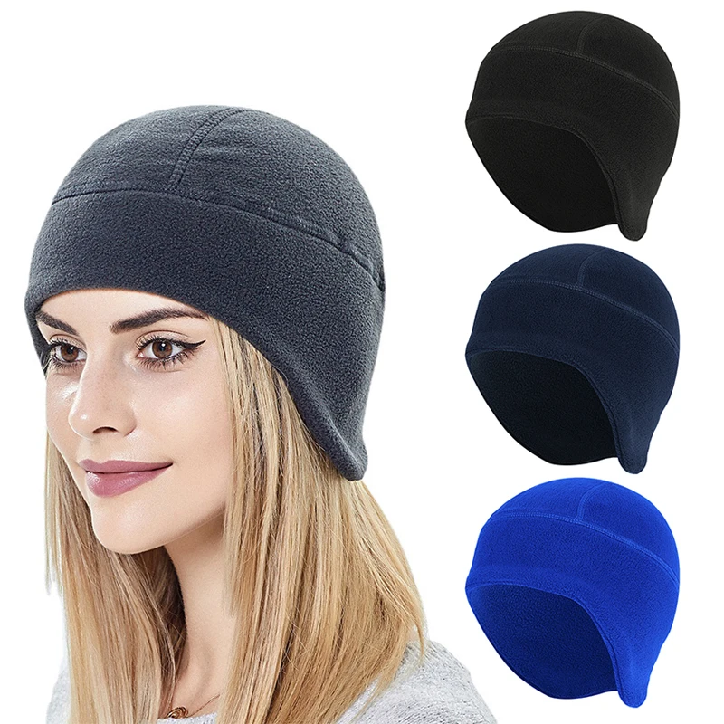 

Winter Cycling Cap Windproof Thermal Polar Fleece Hat Sports Running Skiing Riding Motorcycle Helmet Liner Cycling Headwear