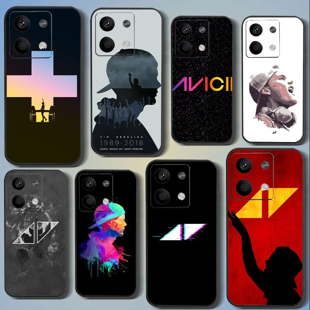 Electronic A-Avicii Phone Case For Xiaomi 11 Redmi Note 5G 8T 9A 9 10T Note8Pro Note9 12SUltra Black