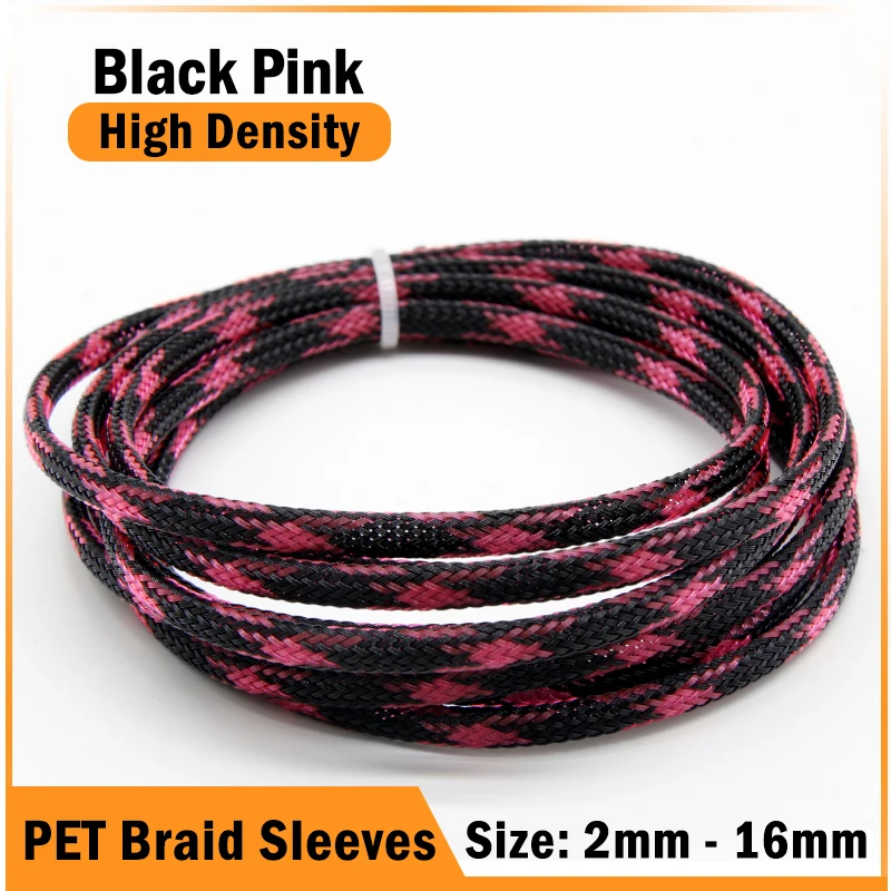 

Кабельный рукав из ПЭТ "Змеиная кожа", черный/розовый, 2/4/6/8/10/12/16 мм