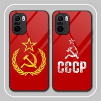 vintage ussr cccp phone case tempered glass for redmi k40 k20 k30 k50 proplus 9 9a 9t note10 11 t s pro poco f2 x3 nfc cover