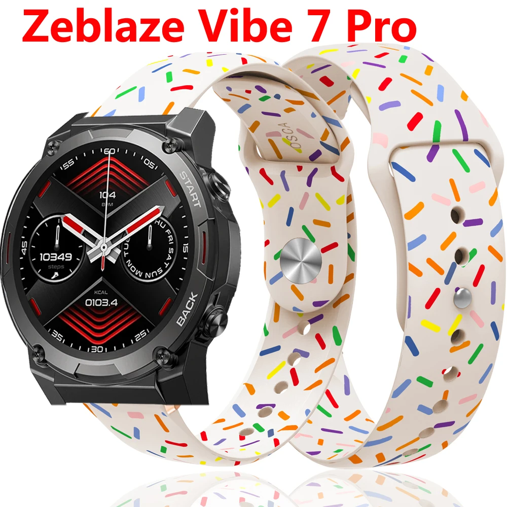 

Ремешок силиконовый Радужный для Zeblaze Vibe 7 Pro Lite, 22 мм