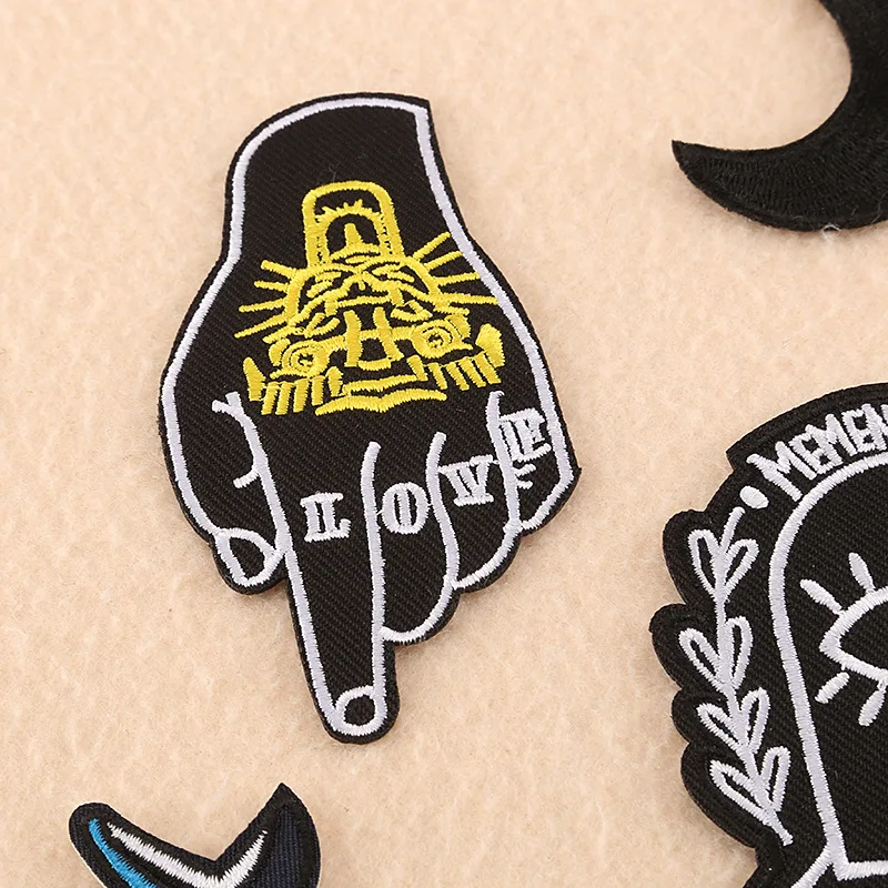 Нашивки с леопардовым рисунком Луны и рыбок Для приклеивания утюгом вышитая