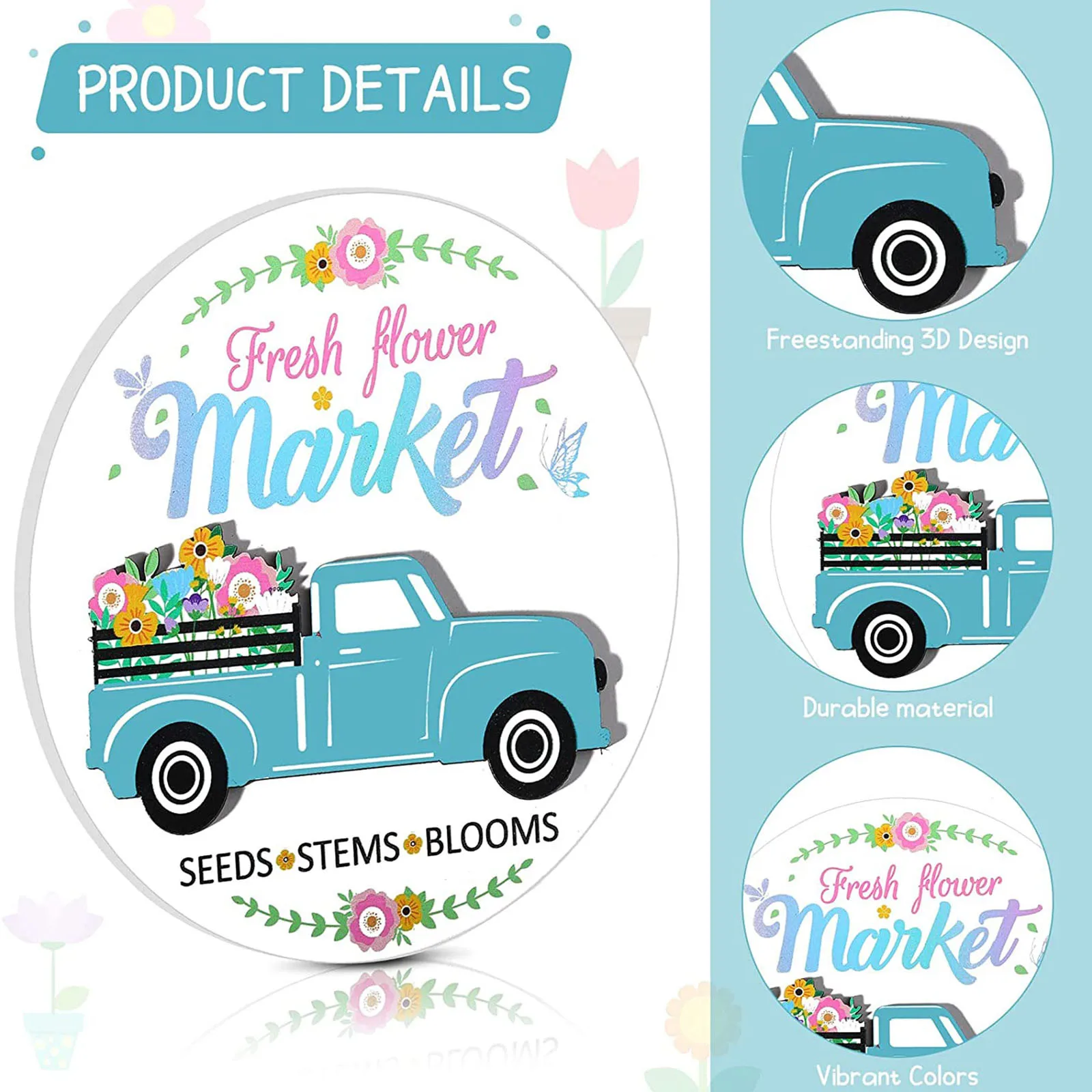 Весенний многоярусный поднос плоские украшения мини деревянный декор кухонный