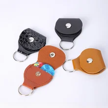 일렉트릭 기타용 기타 픽 거치대 키체인, 가죽 플렉트럼 보관 파우치 가방, 카와이 키링 케이스, 베이스 우쿨렐레 정리함