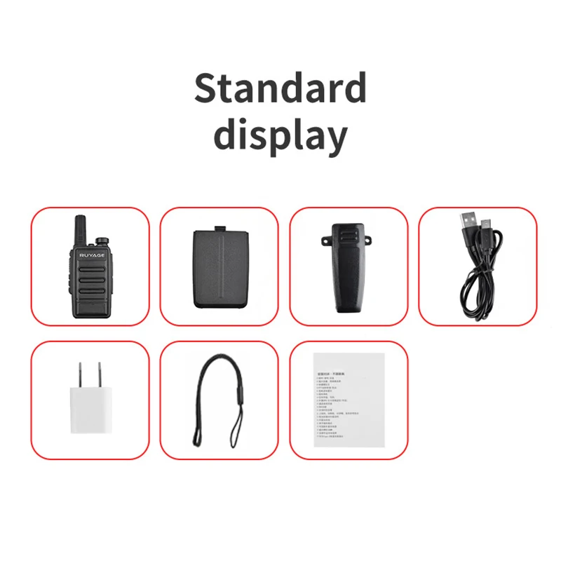 Ruyage T1 Mini Walkie Talkie Rechargeable Walkie-Talkies 1 or 2 pcs PTT PMR446 Long Range Portable Two-way Radio For Hunting