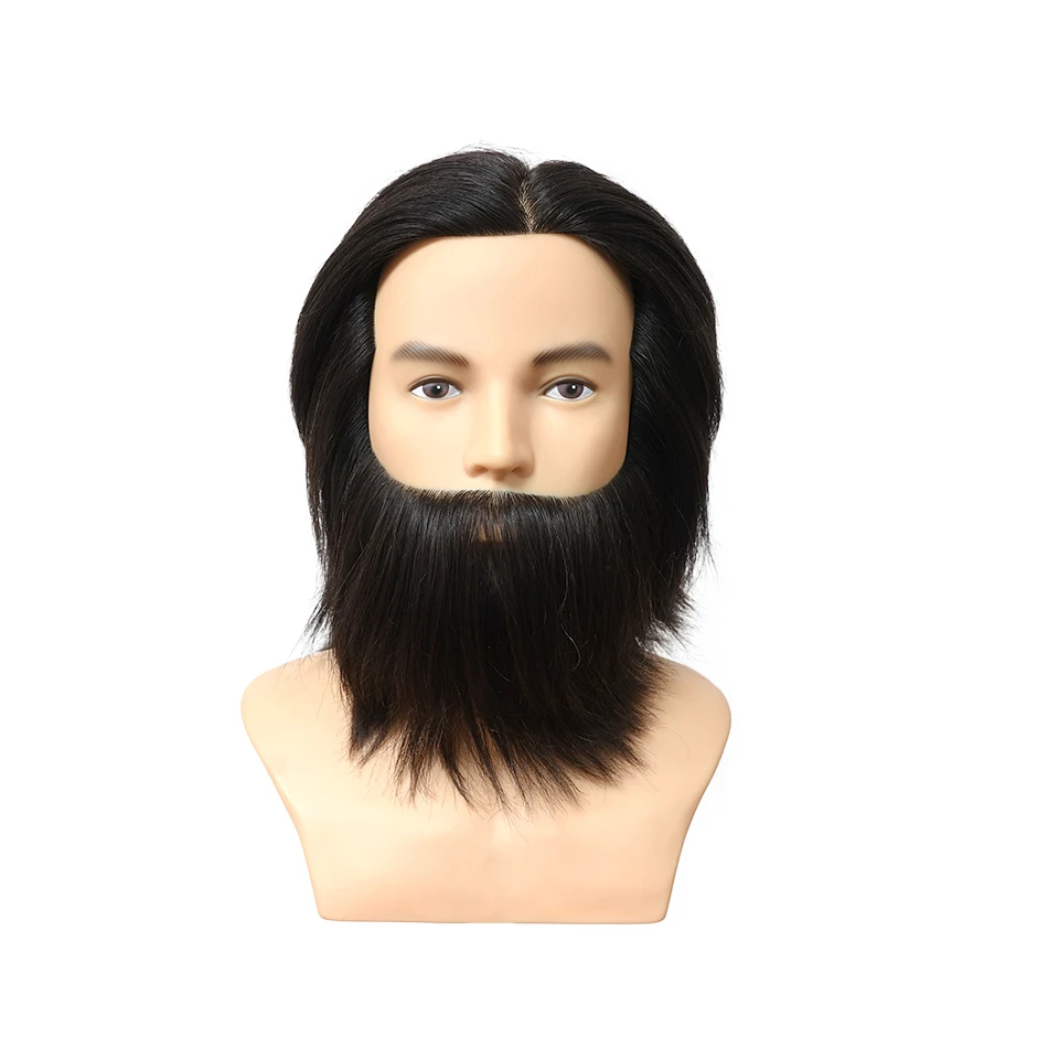 Mannequin-Head With Shoulder 18CM 100% Human Black Hair Head Mannequin Competition Head Wig Head Doll For Styling