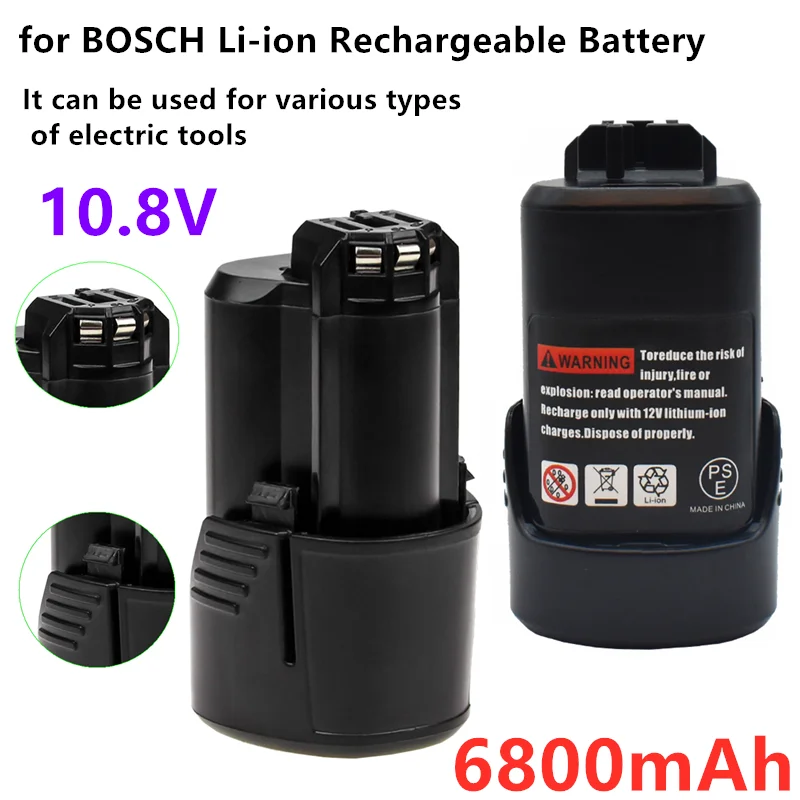

6.8Ah 10.8V 12V Li-ion Rechargeable Battery pack replace cordless Electric drill screwdriver BAT411 BAT412 BAT412A electric saw