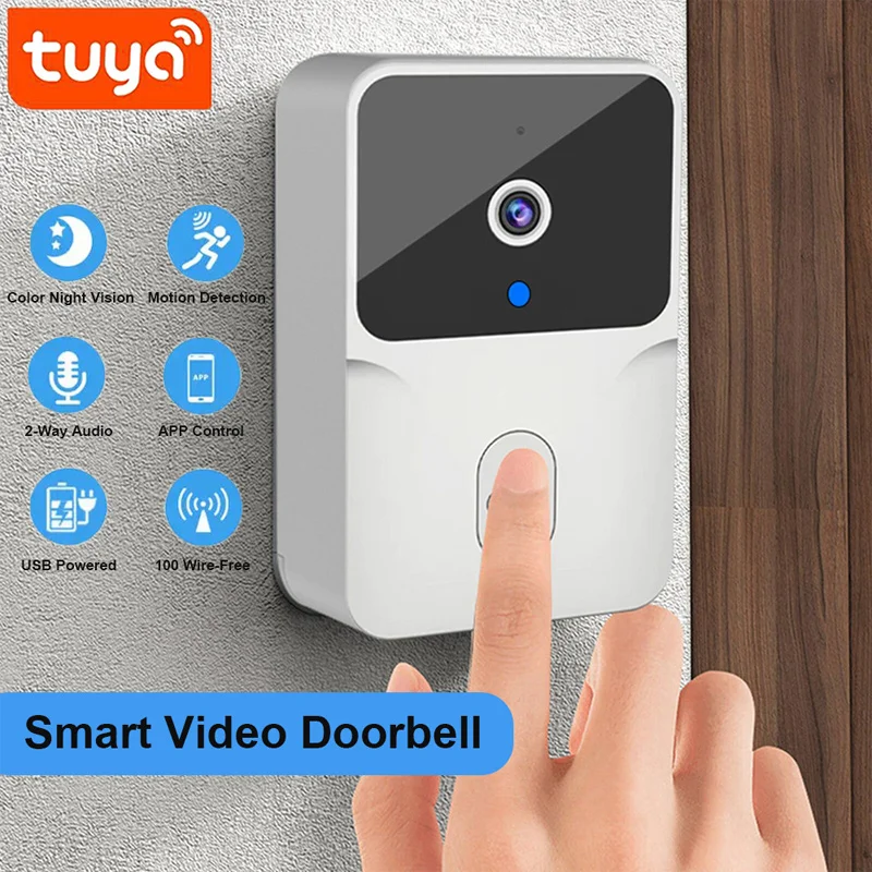 

Tuya Intelligent Visual Doorbell Wireless Remote Home Monitoring Video Intercom HD Night Vision Internet Smart Video Door Alarm