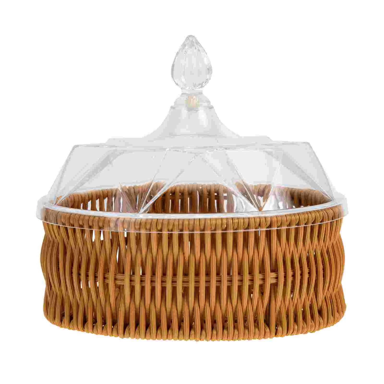 

Basket Bread Fruit Storage Wicker Woven Rattan Serving Tray Container Bowl Snack Holder Baskets Cover Candy Egg Vegetable Round