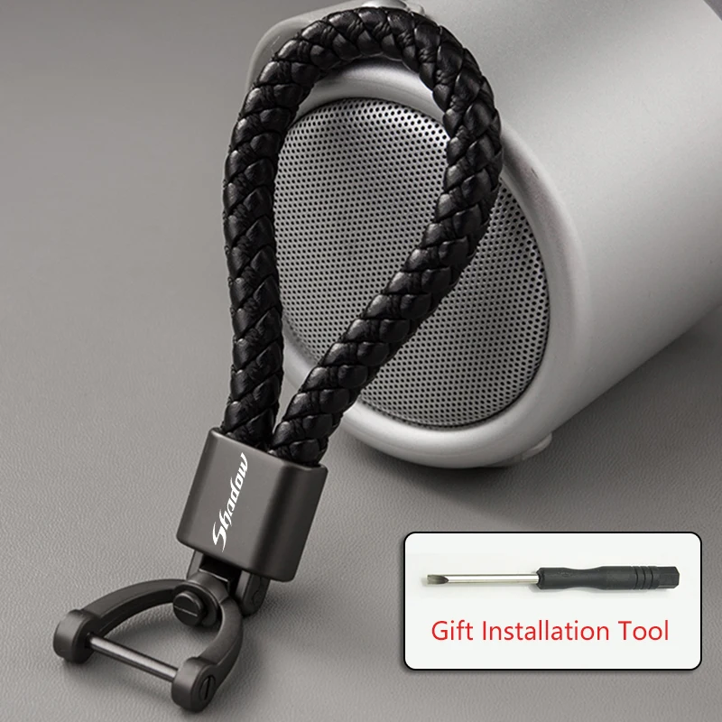 

Для Honda Shadow VT 400 600 750 1100 VT400 VT600 1300, аксессуары с индивидуальным логотипом, плетеный веревочный брелок для мотоцикла, металлический брелок