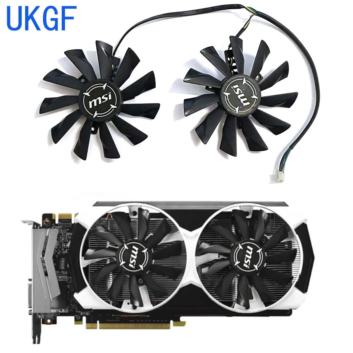 Фото Совершенно новые вентиляторы 95 мм 4PIN PLD10010B12HH 2 подходят для MSI GTX 960 970 980 980Ti GTX960 GTX970 GTX980 GTX980Ti ARMOR охлаждающий вентилятор №1