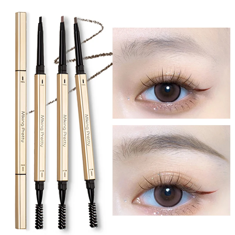

5 Colors Ultra Fine Triangle Eyebrow Pencil Double Head Black Brown Brow Tint Pen Waterproof Makeup Eyebrow Enhancer Cosmetic