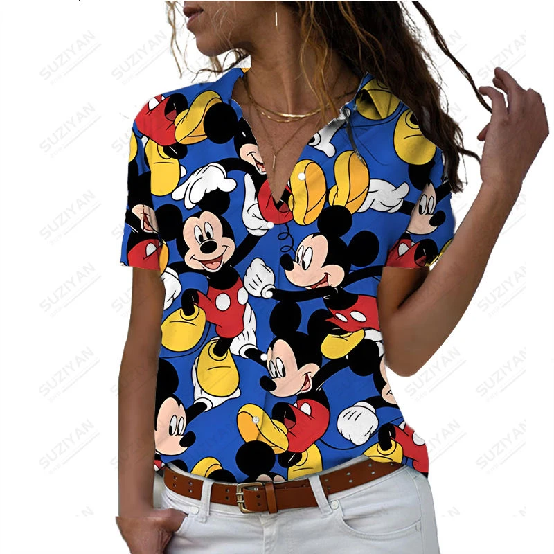 Disney-Chemise décontractée à manches courtes de dessin animé imprimé 3D mignon большая сорочка hawaïenne кардиган