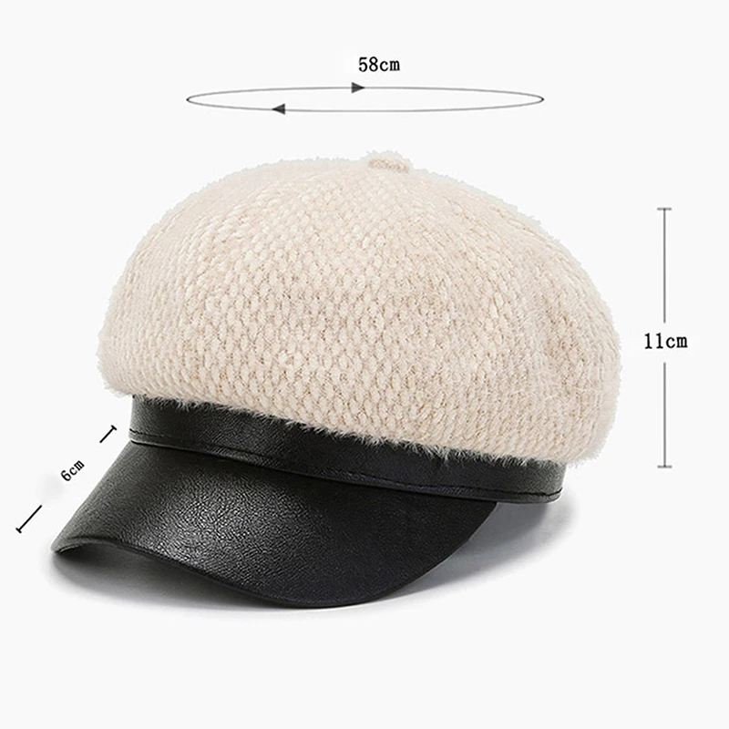 

Fashion Cute Women Warm Berets For Women Outdoor Autumn Winter Casual Lady Octagonal Retro Cap Hat
