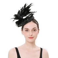 fascinator hat imitation hemp feather fascinator hair clip headpiece tea party pillbox derby hat fascinator bridal wedding