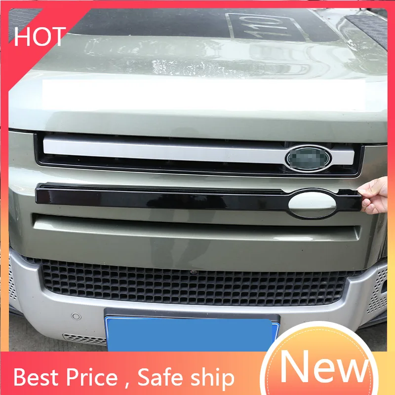 

For Land Rover Defender 90 110 2020-21 Car Modification ABS Black Car Front Grille Trim Decoration Sticker Car Accessories