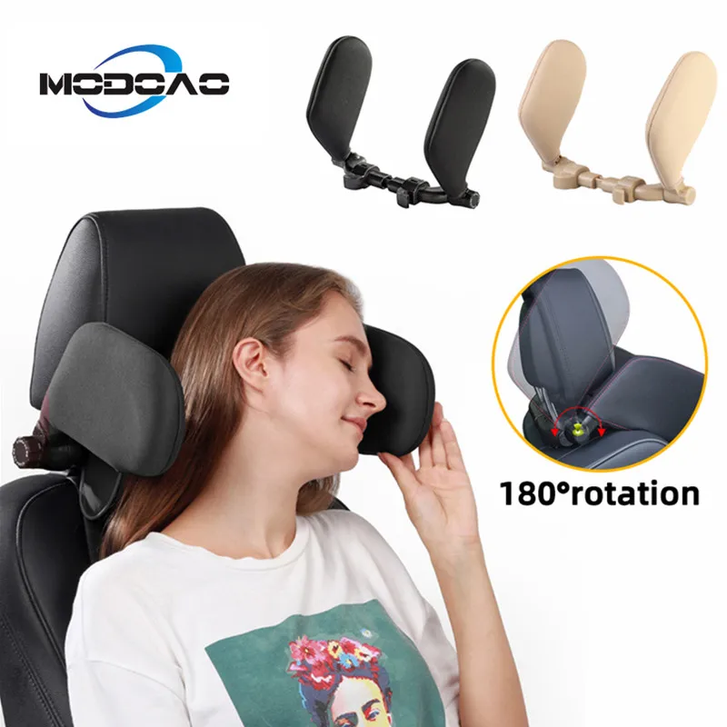 

Car Neck Headrest Pillow Cushion Car Seat Memory Foam Pad Sleep Side Head Telescopic Support on Cervical Spine for Adults Child
