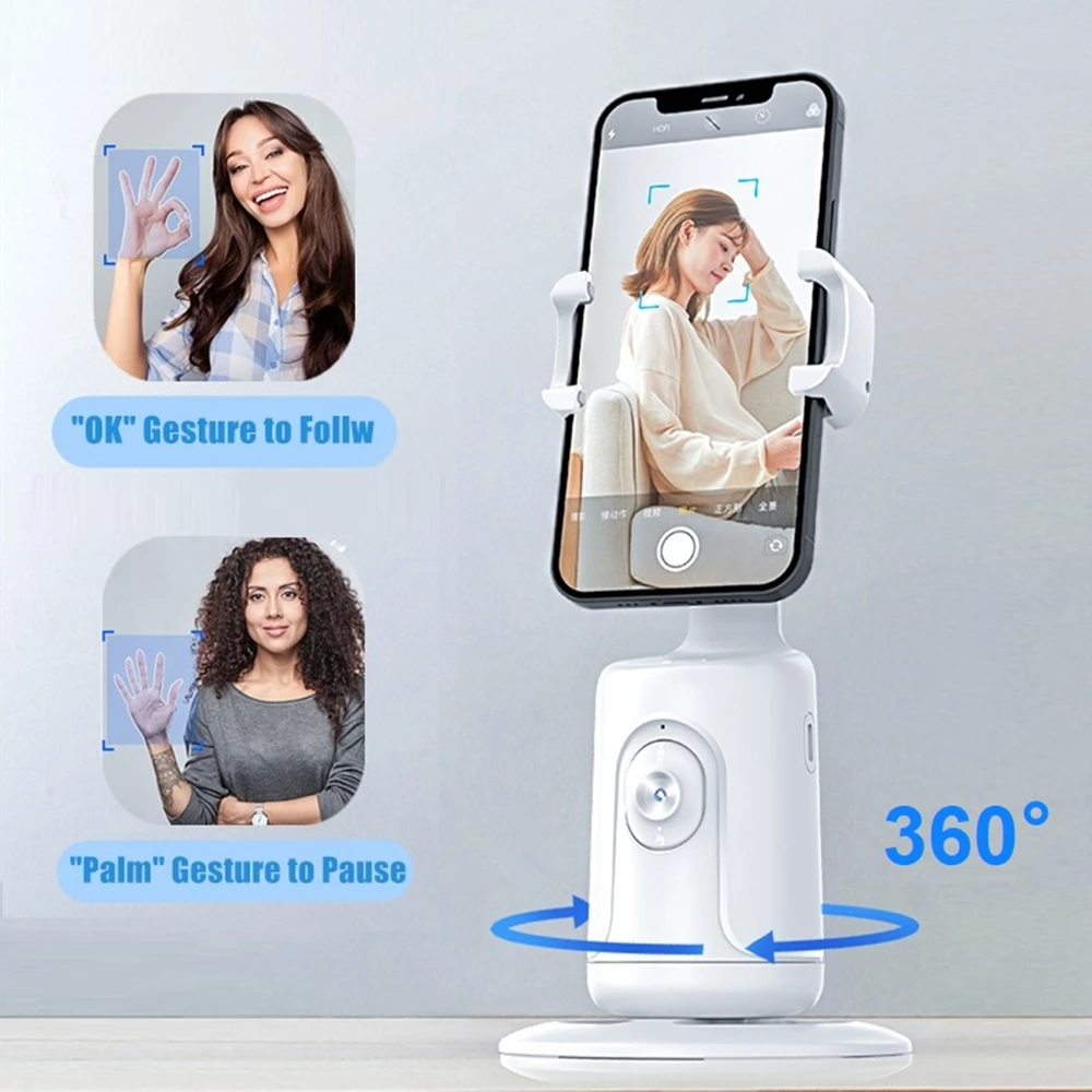 Держатель для телефона с автоматическим отслеживанием лица 360° ° Вращающееся