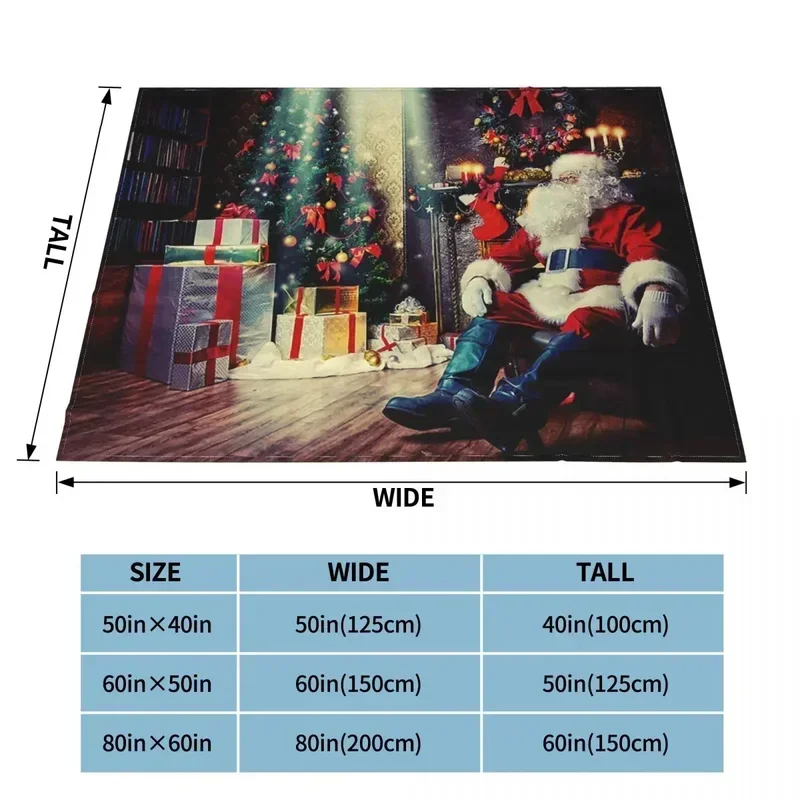 Веселая Рождественская елка одеяла Санта-Клауса фланелевое новогоднее