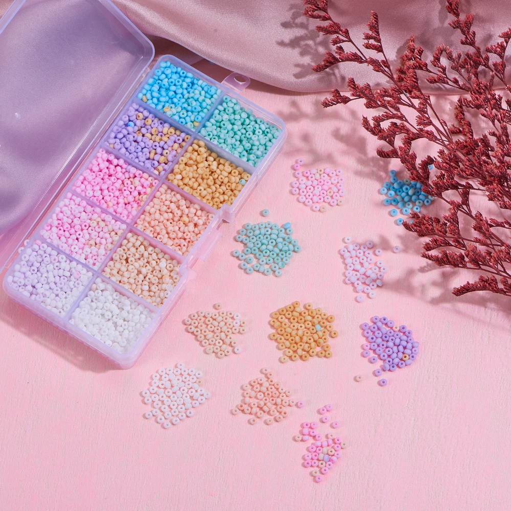 Стеклянные бусины PandaHall для бижутерии 10 цветов 5530 пастельных 8/0 шт.