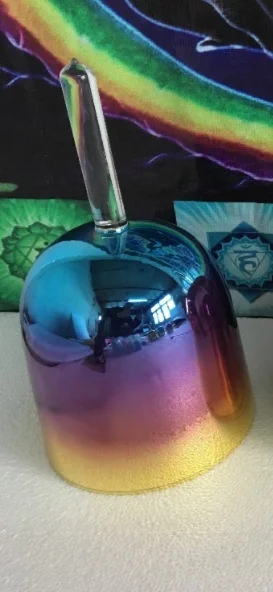 

3rd octave F note 440HZ crystal singing andle bowl with a carrying bag for sound healing.(Just for France customer)