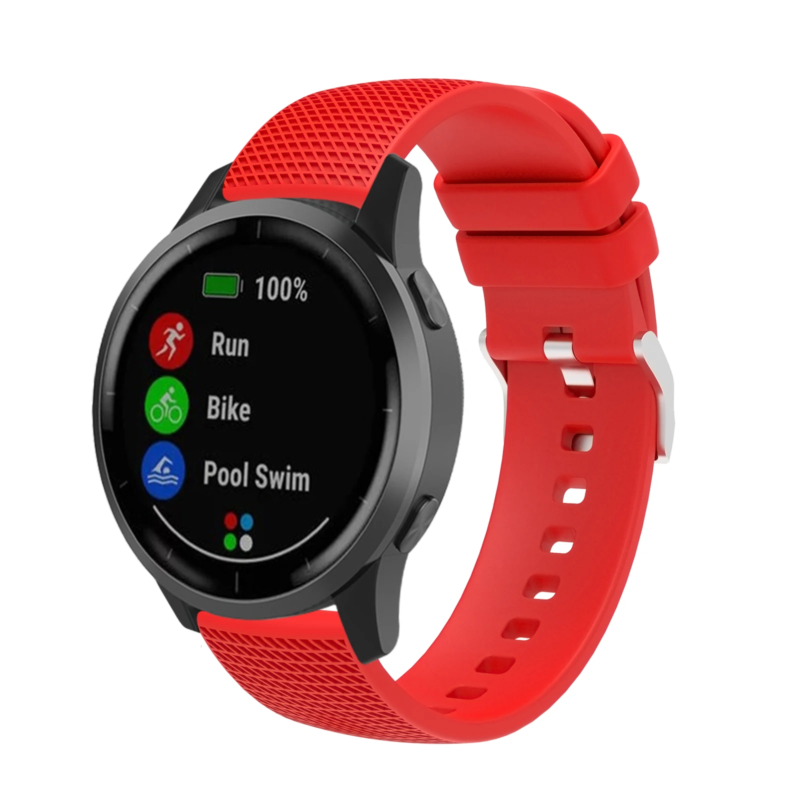 Ремешок силиконовый для Amazfit Huawei GT2 Samsung Galaxy Watch 3 спортивный браслет Xiaomi Fossil Garmin