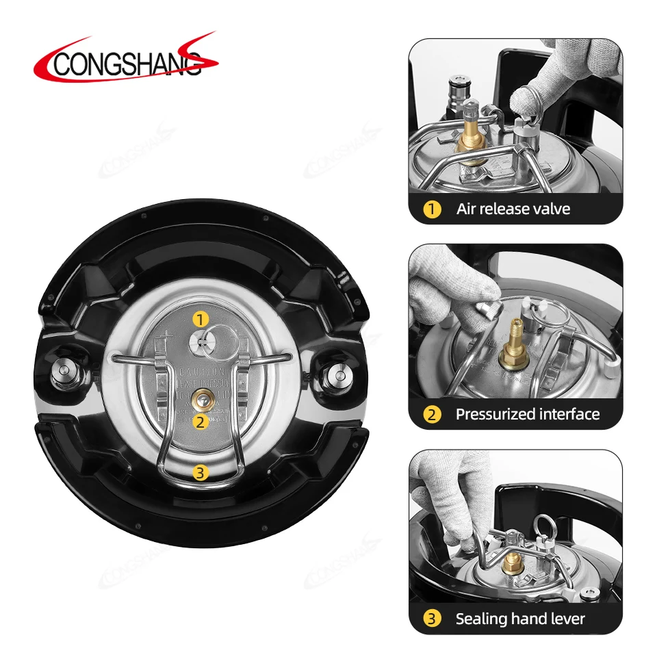 CONGSHANG Резервуар из нержавеющей стали объемом 19 л 5 галлонов с системой