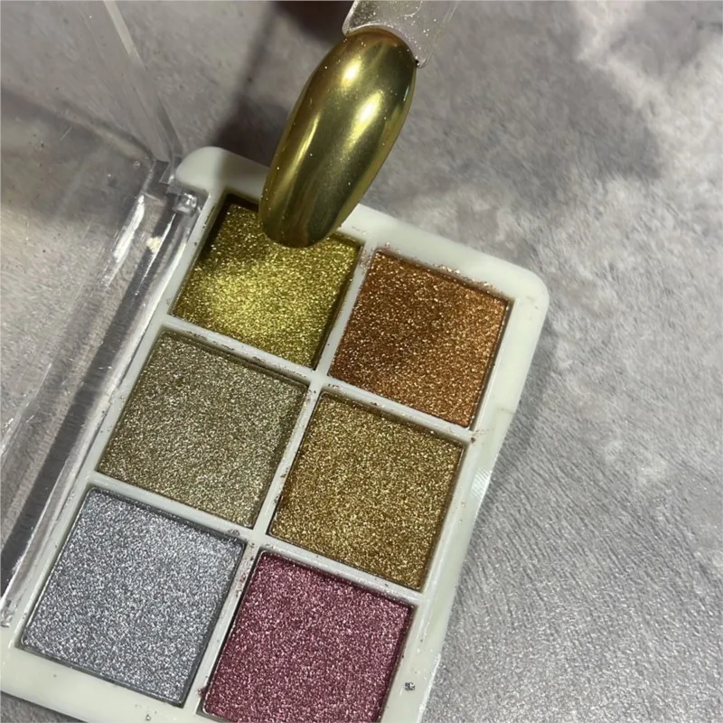 Laser Aurora Solid Mirror Nail Glitter Powder Holographic Shimmer Chrome Dust Nails UV Gel Polish Pigment Art Decorations &
